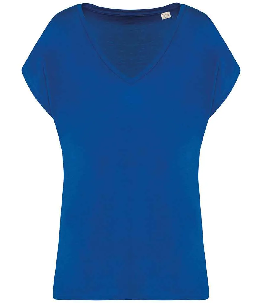 Organic Oversized V-neck T-shirt: Womens
