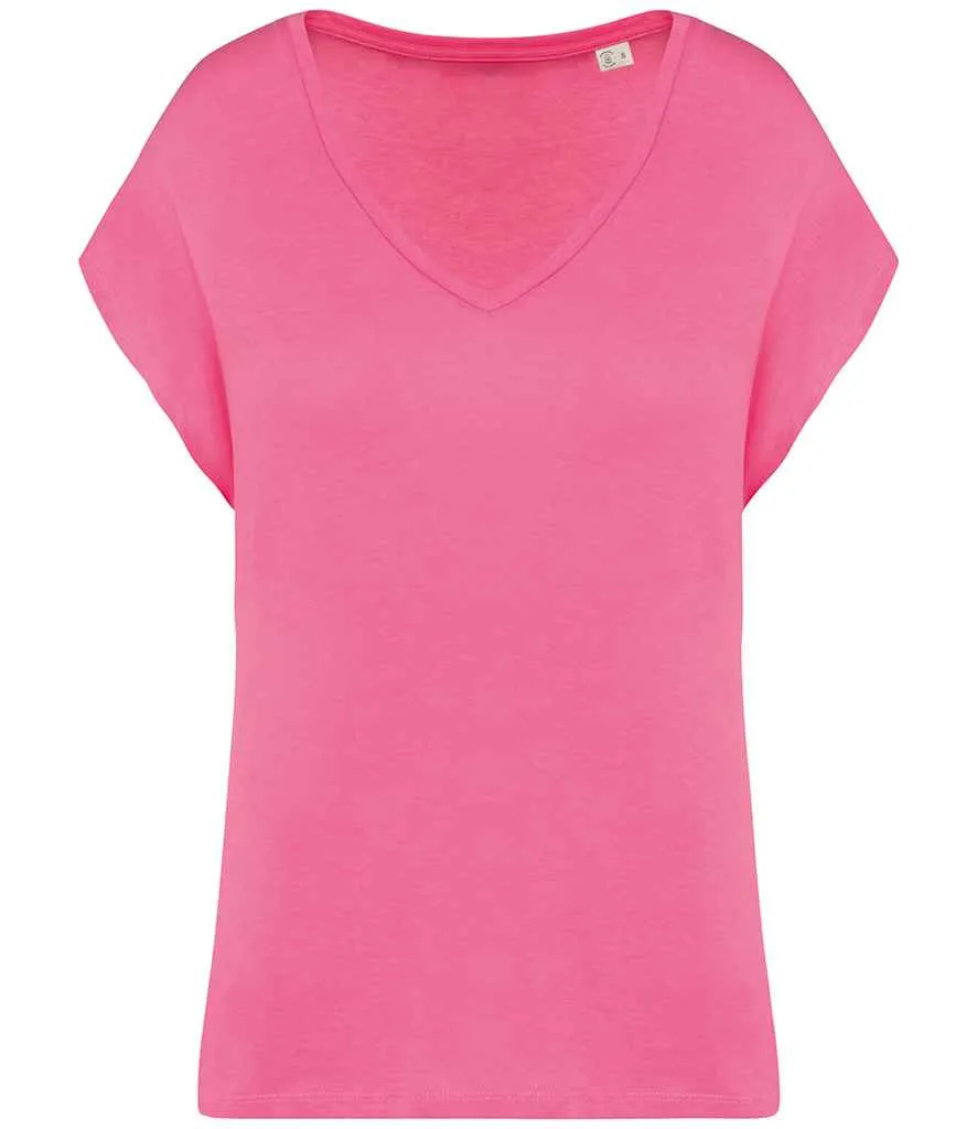 Organic Oversized V-neck T-shirt: Womens