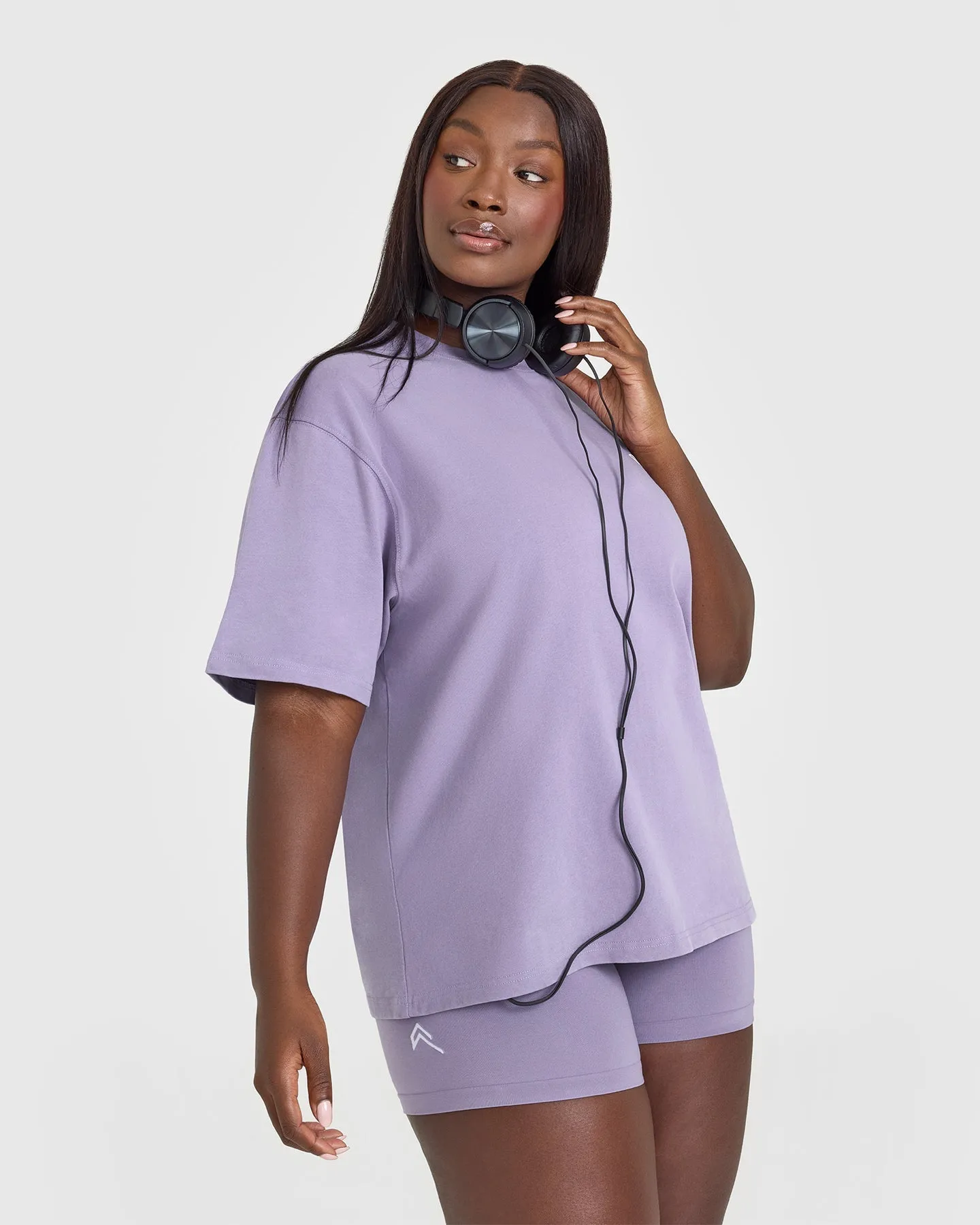 Oversized Graphic Washed T-Shirt | Soft Purple