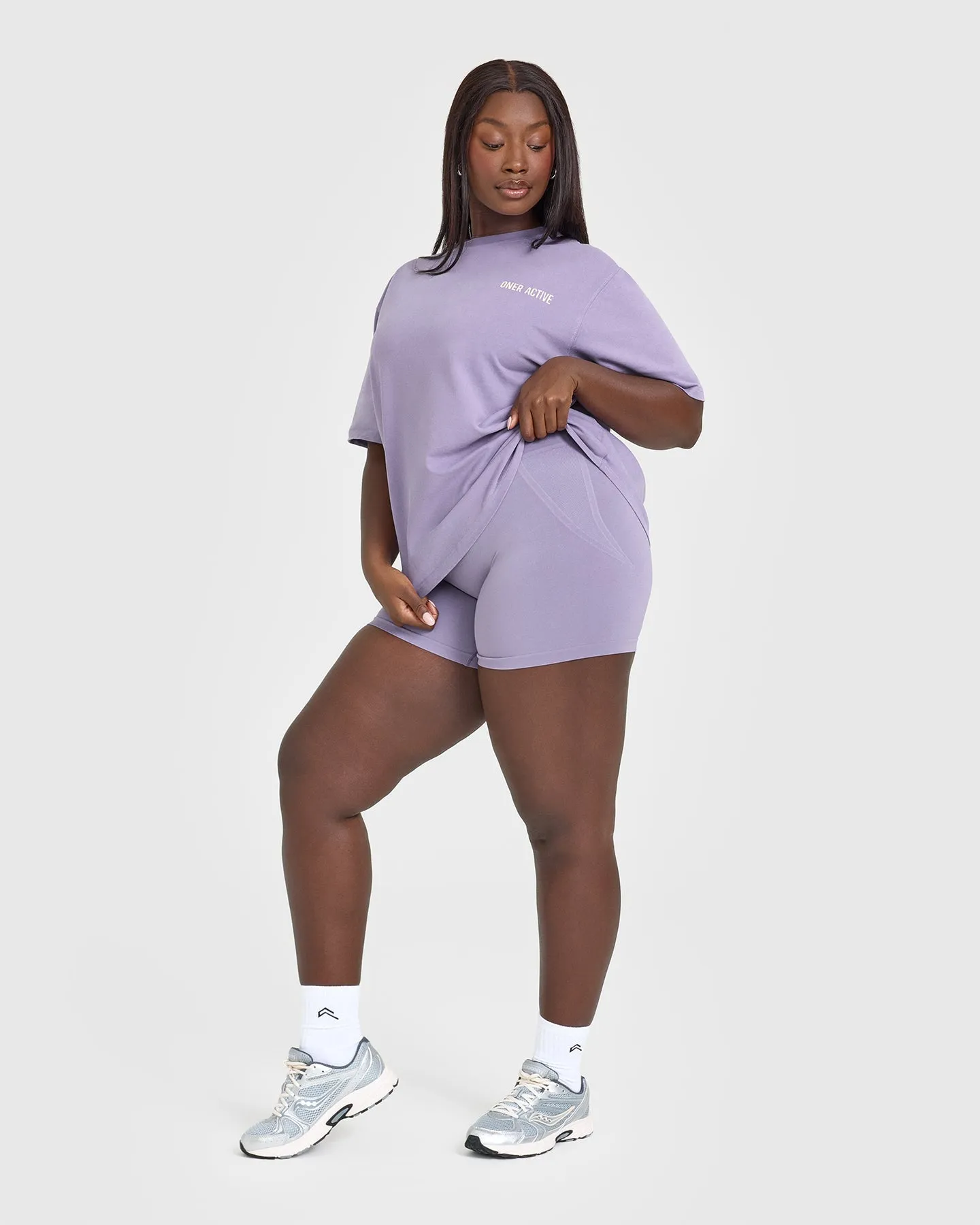 Oversized Graphic Washed T-Shirt | Soft Purple