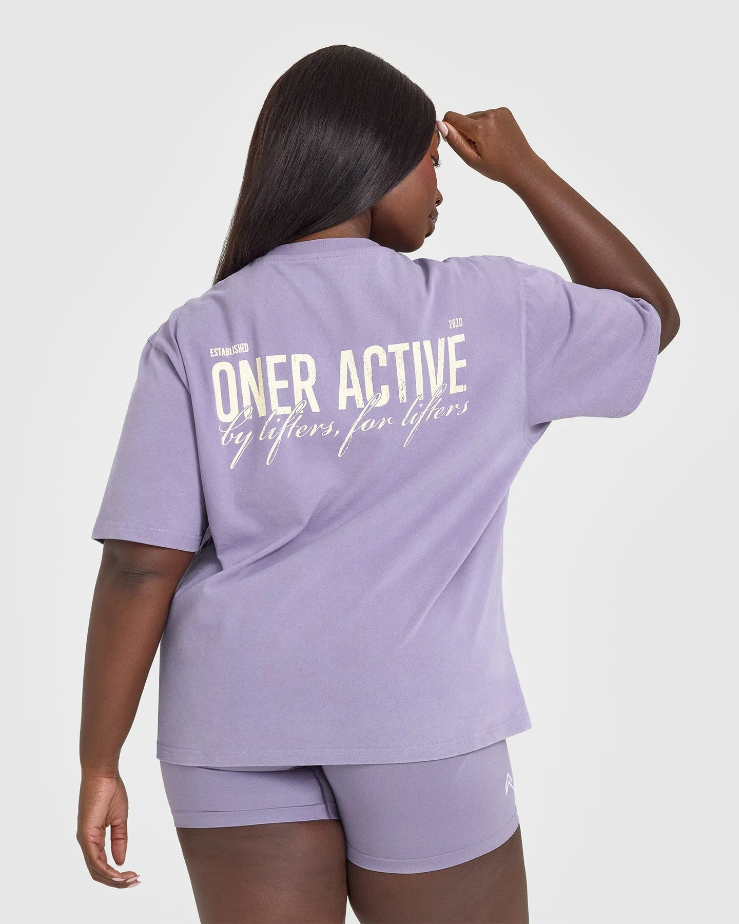 Oversized Graphic Washed T-Shirt | Soft Purple