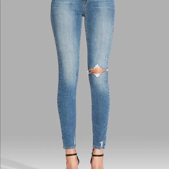 Paige Denim Women's Verdugo Ultra Skinny Jeans Blue Size 29 Distressed