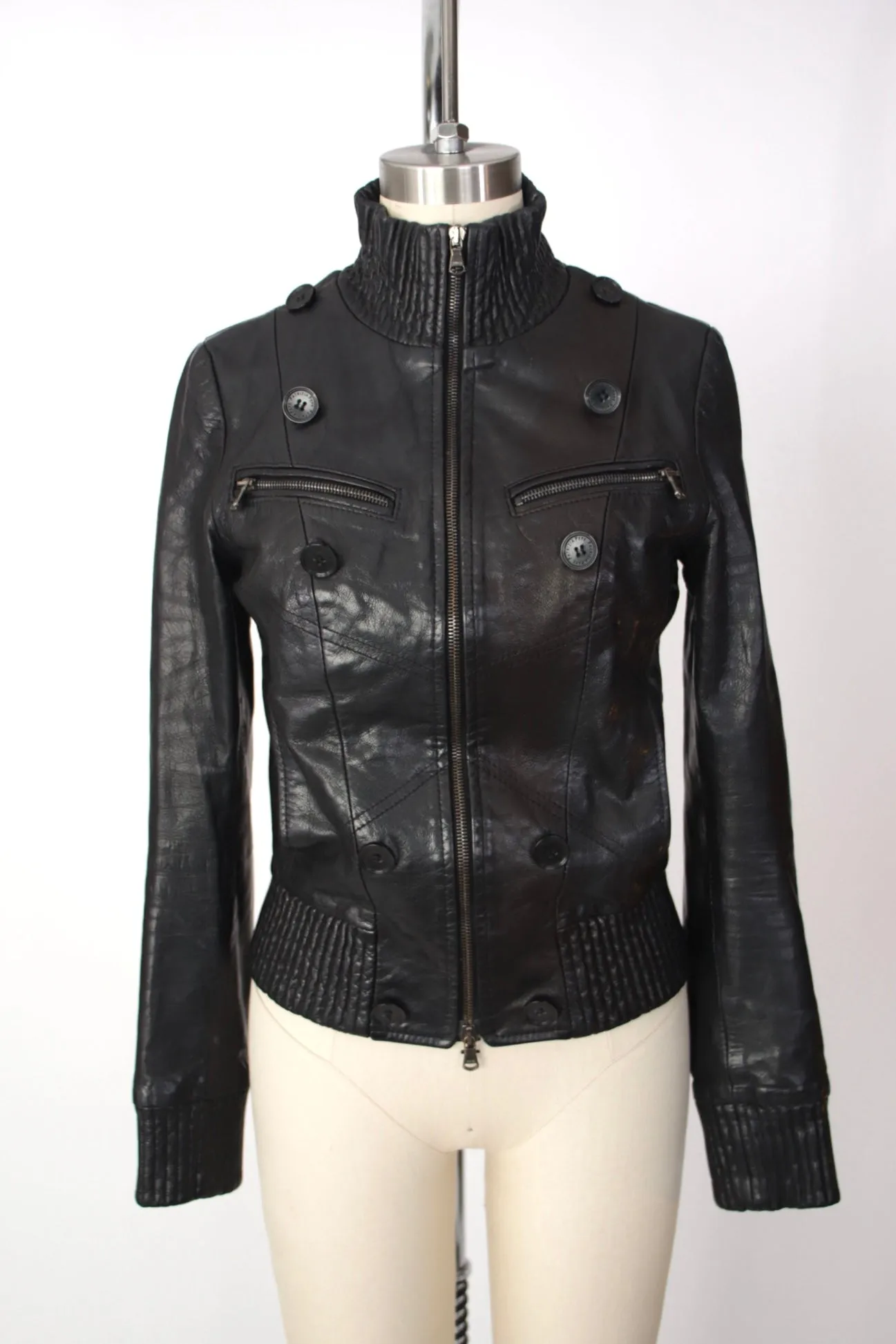 Patrizia Pepe Leather Moto Jacket