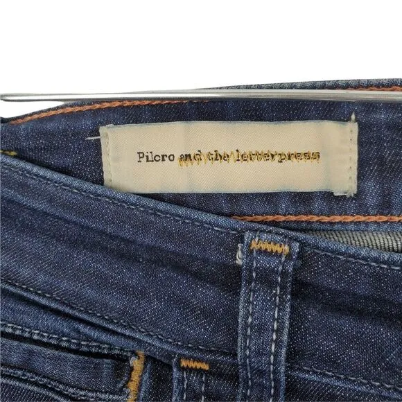 PILCRO AND THE LETTERPRESS ANTHROPOLOGIE Stet Skinny Jeans Dark Wash Denim 26