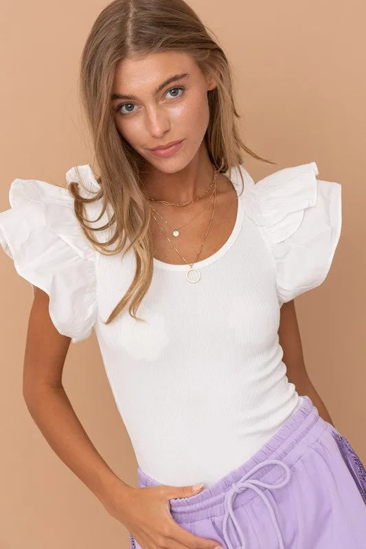 Pink Ruffle SLV Bodysuit