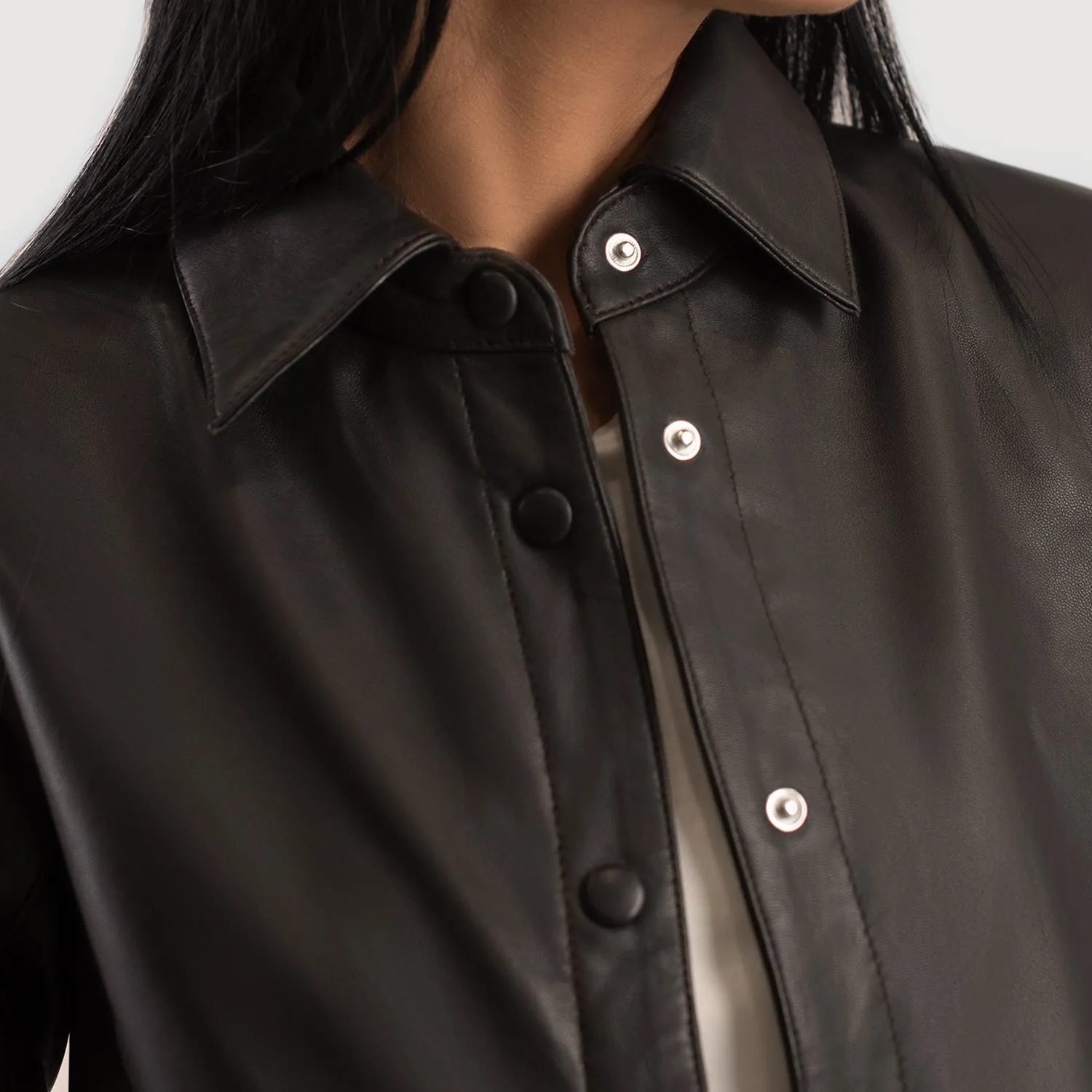 Pinnacle Leather Shirt Jacket