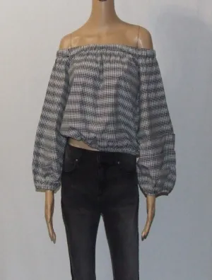 Pleated Balloon Off The Shoulder Top