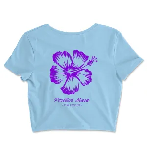 POSITIVE MUSA- Blue Flower Crop Top