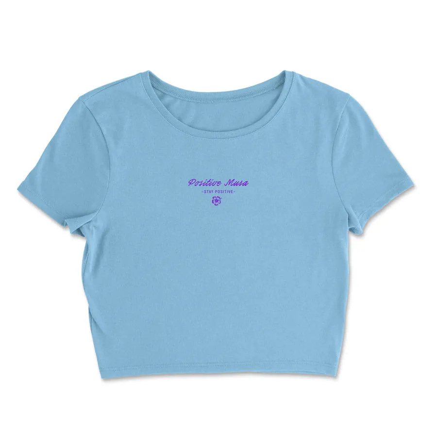 POSITIVE MUSA- Blue Flower Crop Top