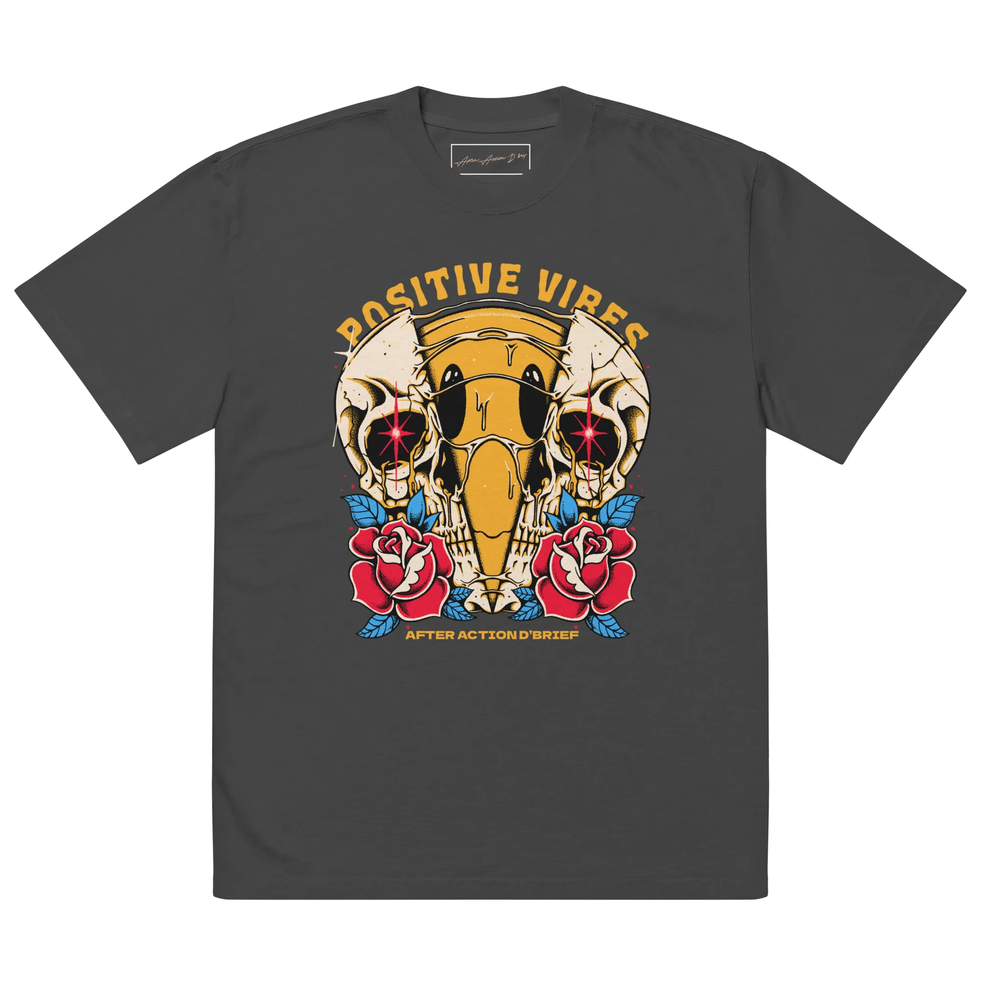 Positive Vibes Oversized faded Tees