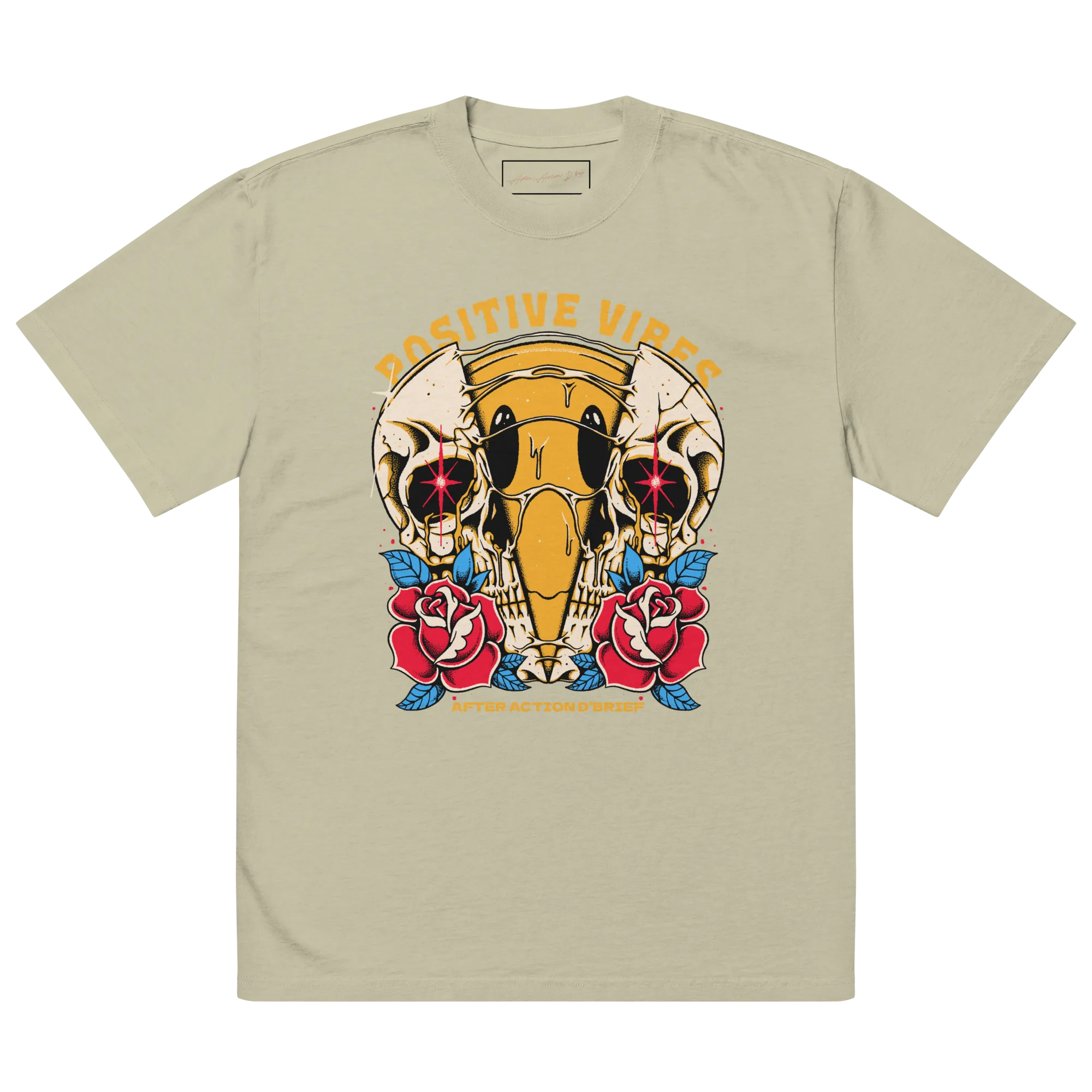 Positive Vibes Oversized faded Tees