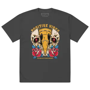 Positive Vibes Oversized faded Tees