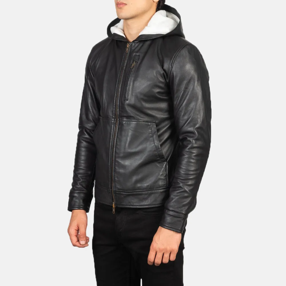 Prestige Hooded Leather Bomber Jacket