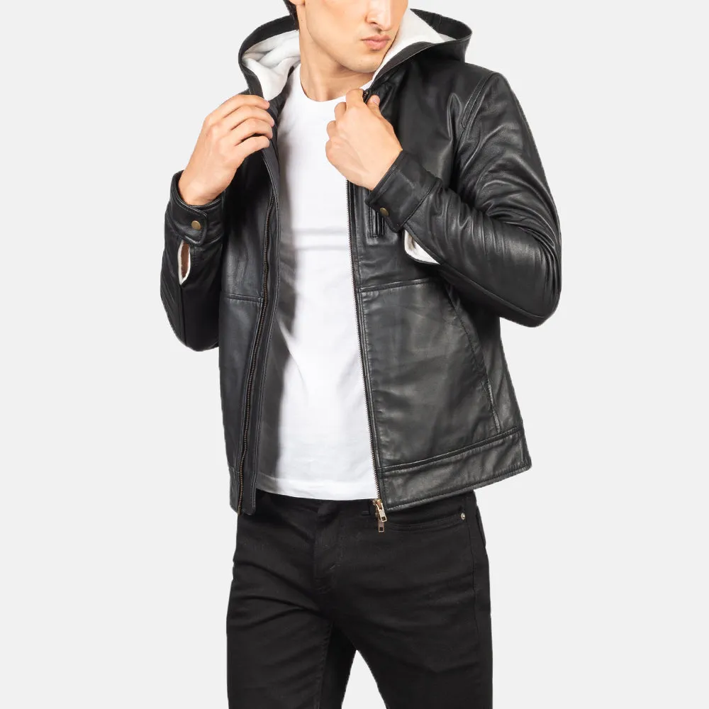 Prestige Hooded Leather Bomber Jacket