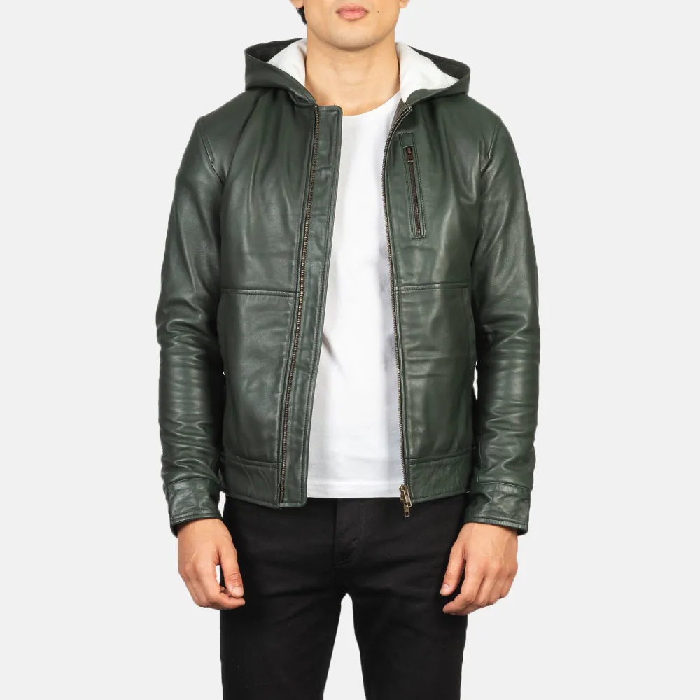 Prestige Hooded Leather Bomber Jacket