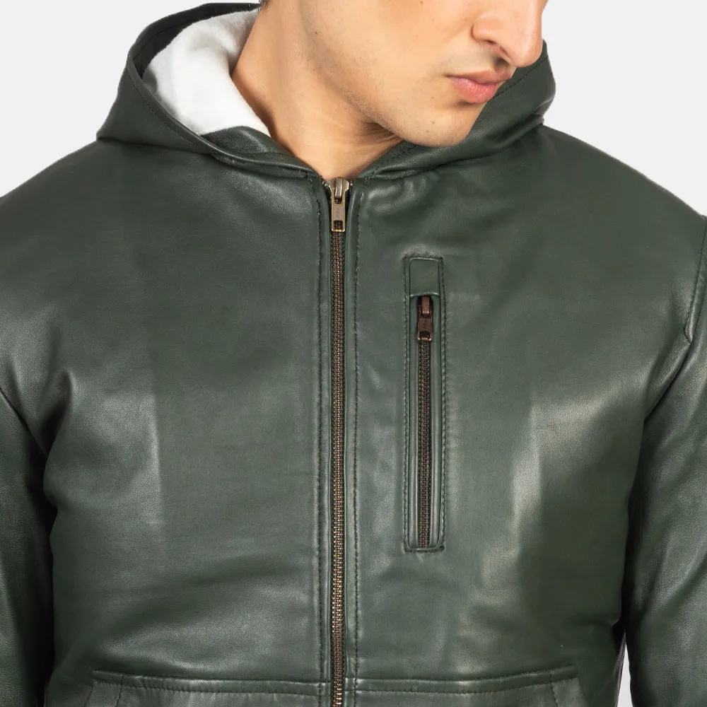 Prestige Hooded Leather Bomber Jacket