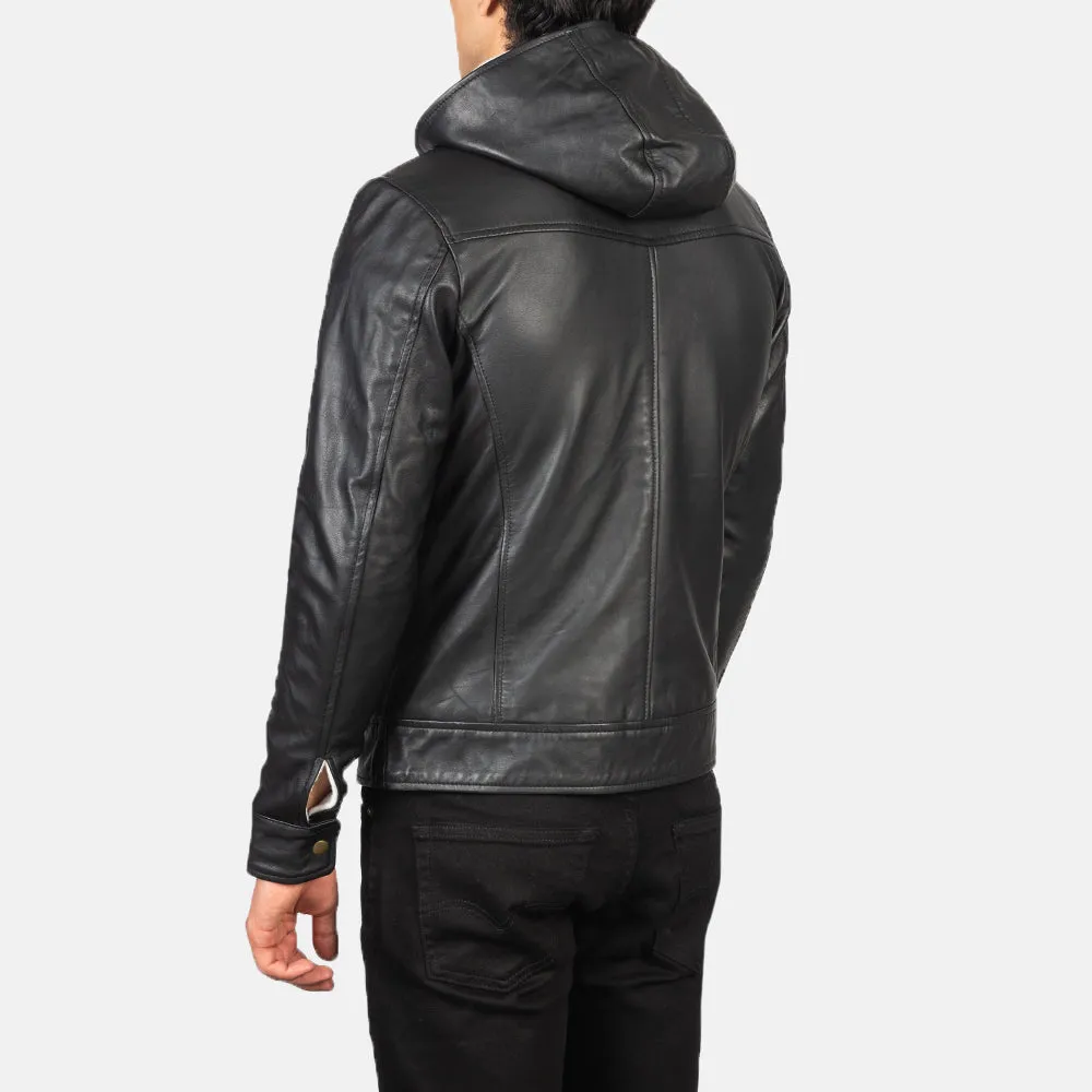 Prestige Hooded Leather Bomber Jacket