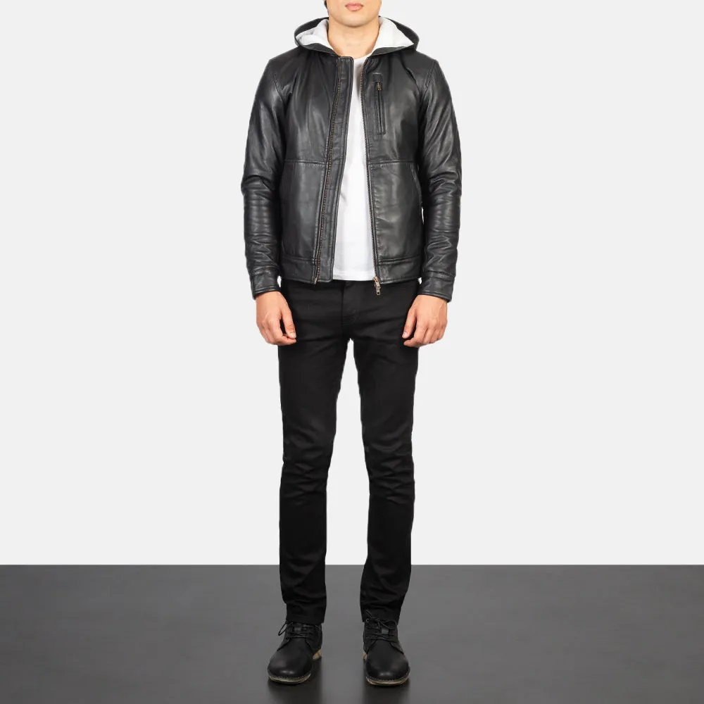 Prestige Hooded Leather Bomber Jacket