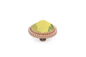 Qudo Fabero 10mm Rose Gold Topper - Yellow Opal