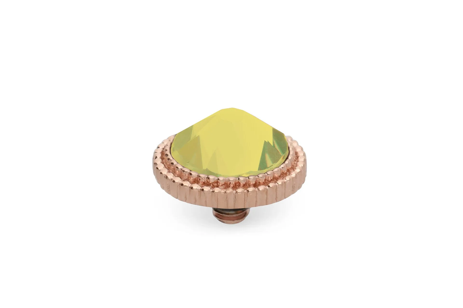 Qudo Fabero 10mm Rose Gold Topper - Yellow Opal