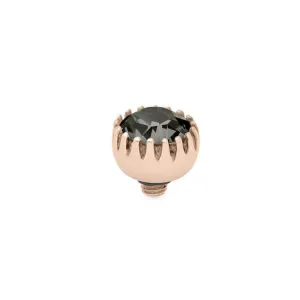 Qudo London 8mm Rose Gold Topper - Black Diamond