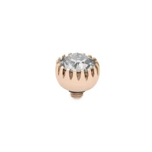 Qudo London 8mm Rose Gold Topper - Silver Patina