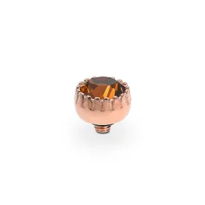 Qudo London 8mm Rose Gold Topper - Smoked Topaz