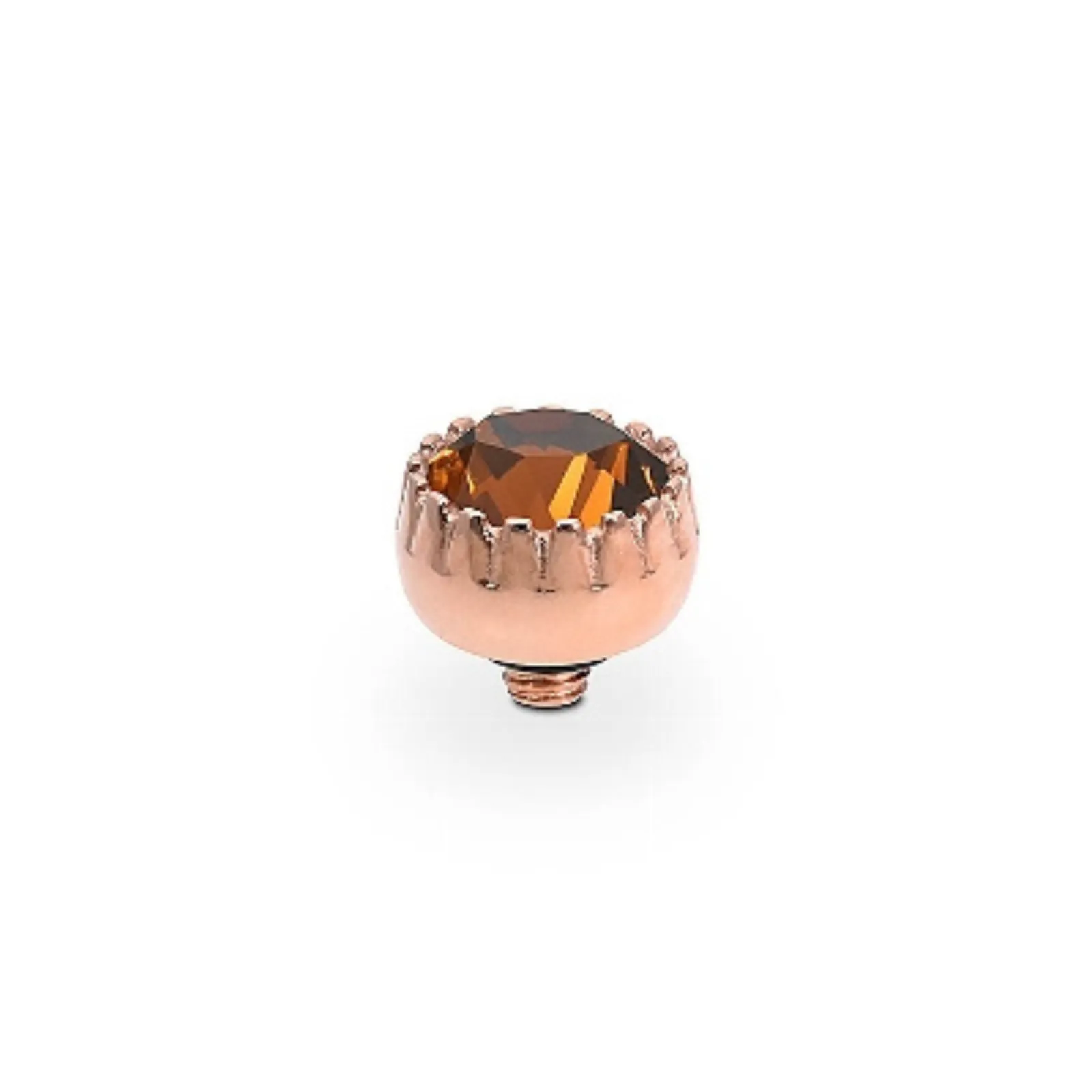 Qudo London 8mm Rose Gold Topper - Smoked Topaz