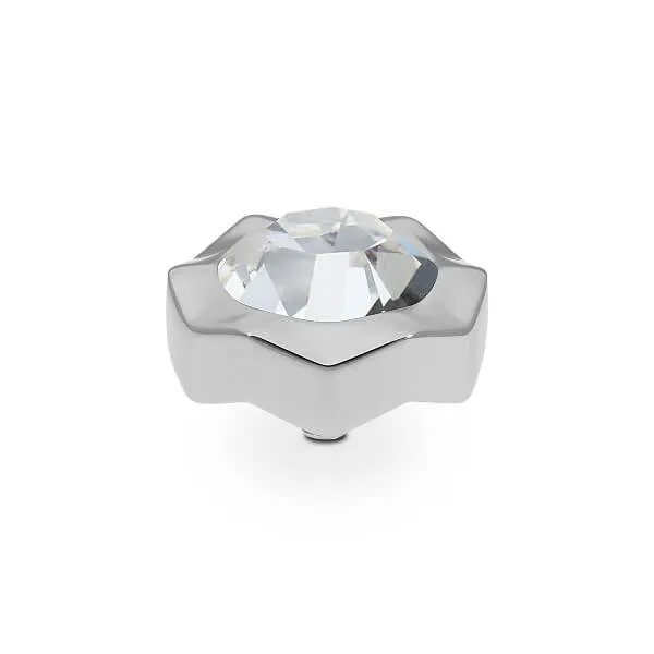 Qudo Nemoli 13mm Silver Topper - Clear Crystal