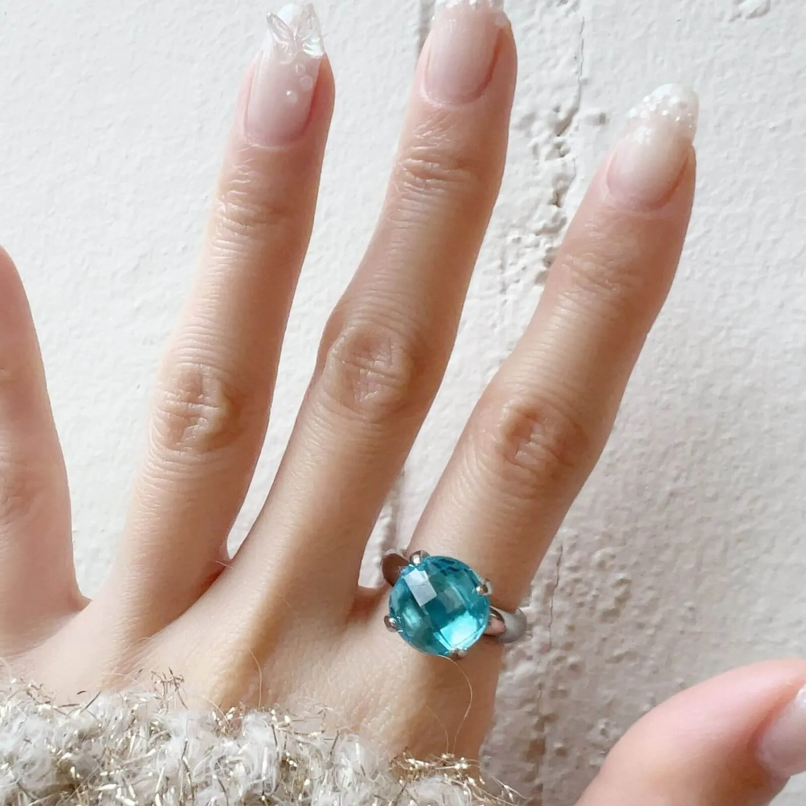 Qudo Seano 13mm Silver Topper - Aqua
