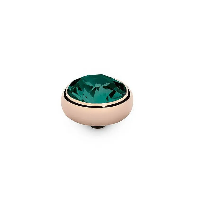 Qudo Sesto 10mm Rose Gold Topper -  Emerald
