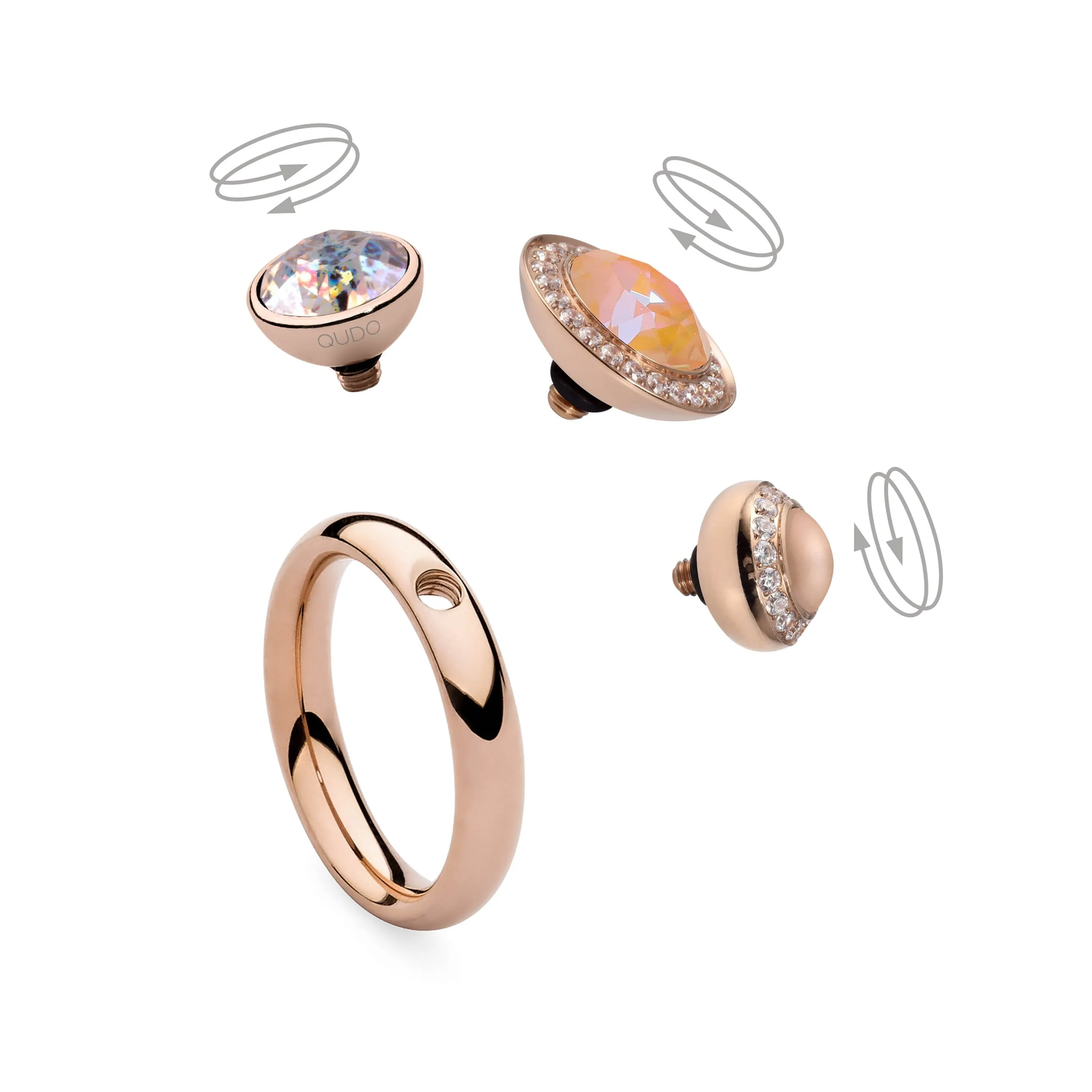 Qudo Stella 9mm Rose Gold Topper