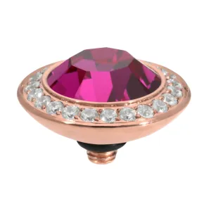 Qudo Tondo Deluxe 13mm Rose Gold Topper - Fuchsia
