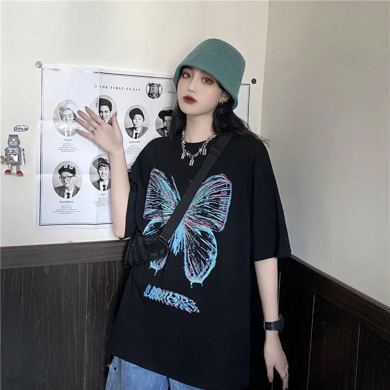 "BLUE BUTTERFLY PRINT" T-SHIRT UB2403