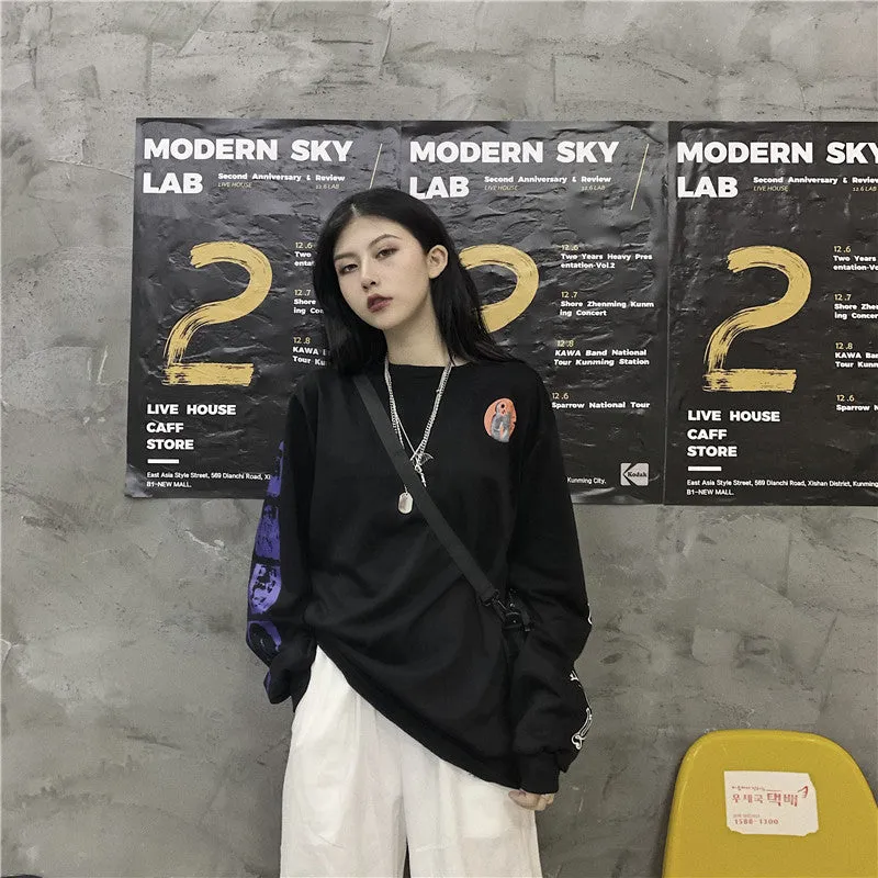"SLEEVE LETTER PRINT BLACK" SWEATSHIRT N101107