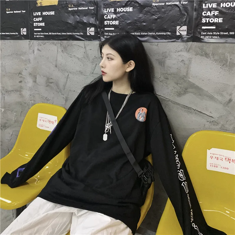 "SLEEVE LETTER PRINT BLACK" SWEATSHIRT N101107