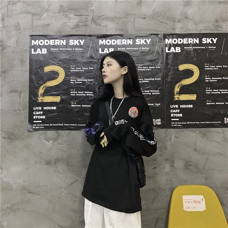 "SLEEVE LETTER PRINT BLACK" SWEATSHIRT N101107