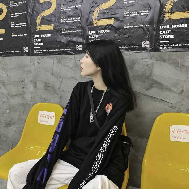 "SLEEVE LETTER PRINT BLACK" SWEATSHIRT N101107