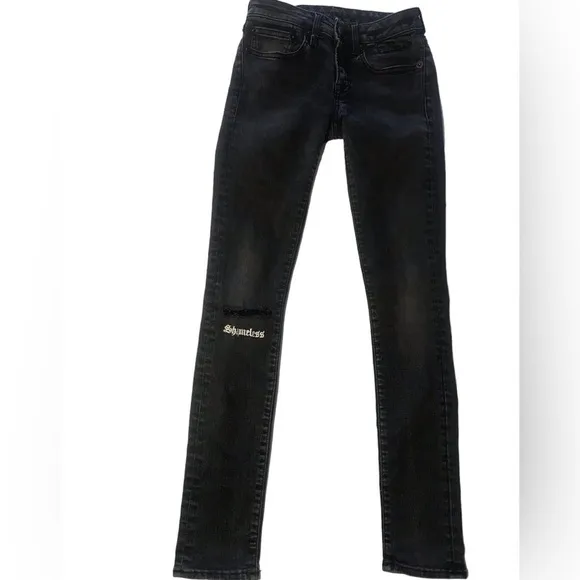 R13 Kate Skinny black jeans size 24”