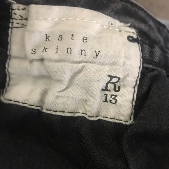 R13 Kate Skinny black jeans size 24”