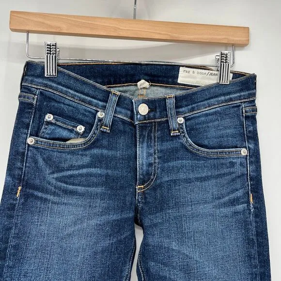 rag &amp; bone Skinny Jeans Dark Blue Light Wash Women's 24 Capri &amp; Skinny Set of 2