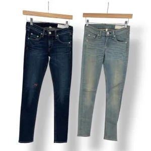 rag &amp; bone Skinny Jeans Dark Blue Light Wash Women's 24 Capri &amp; Skinny Set of 2