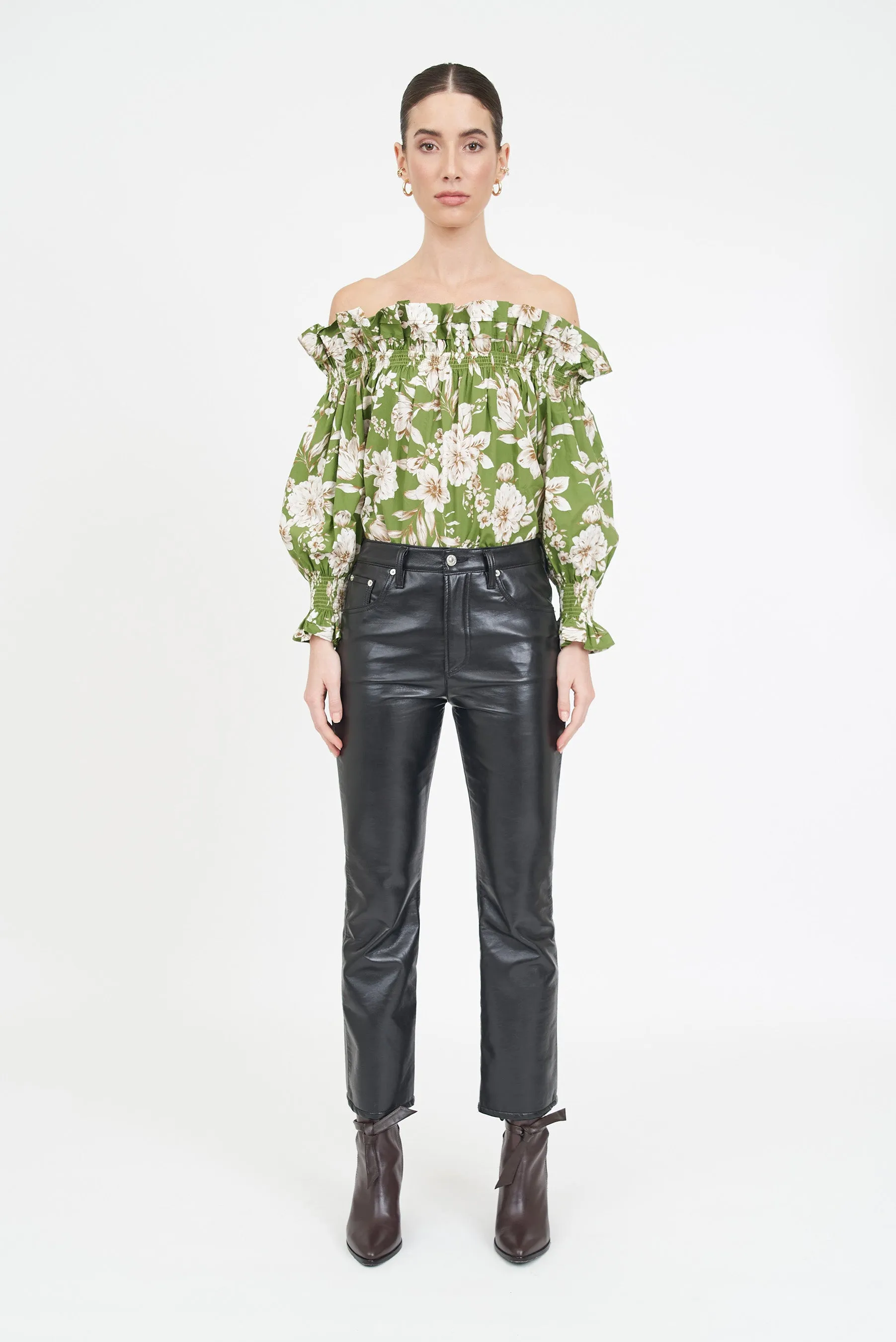 Regina Top in Green Magnolia