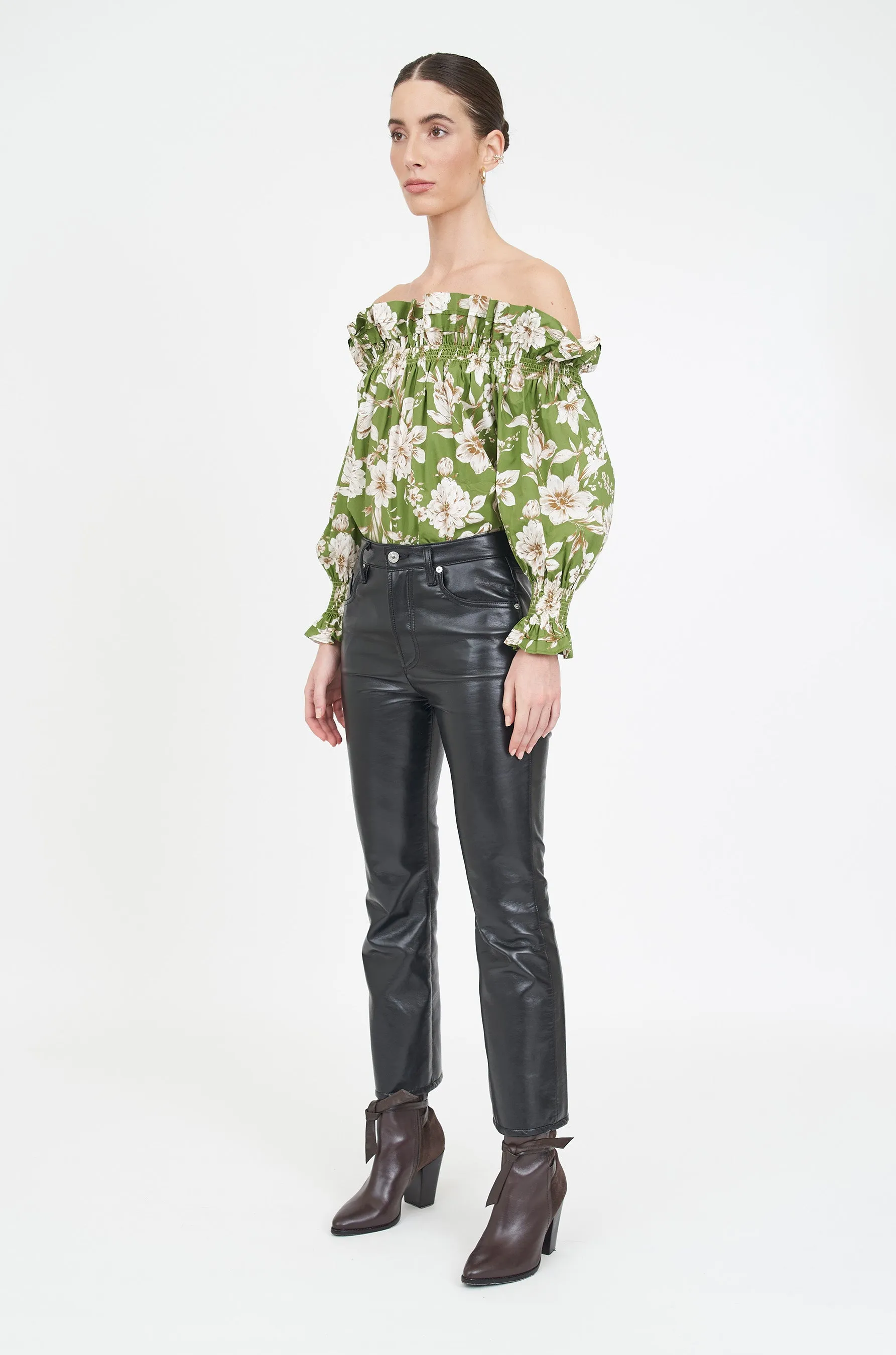 Regina Top in Green Magnolia