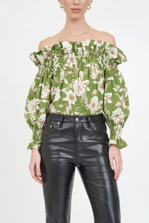 Regina Top in Green Magnolia