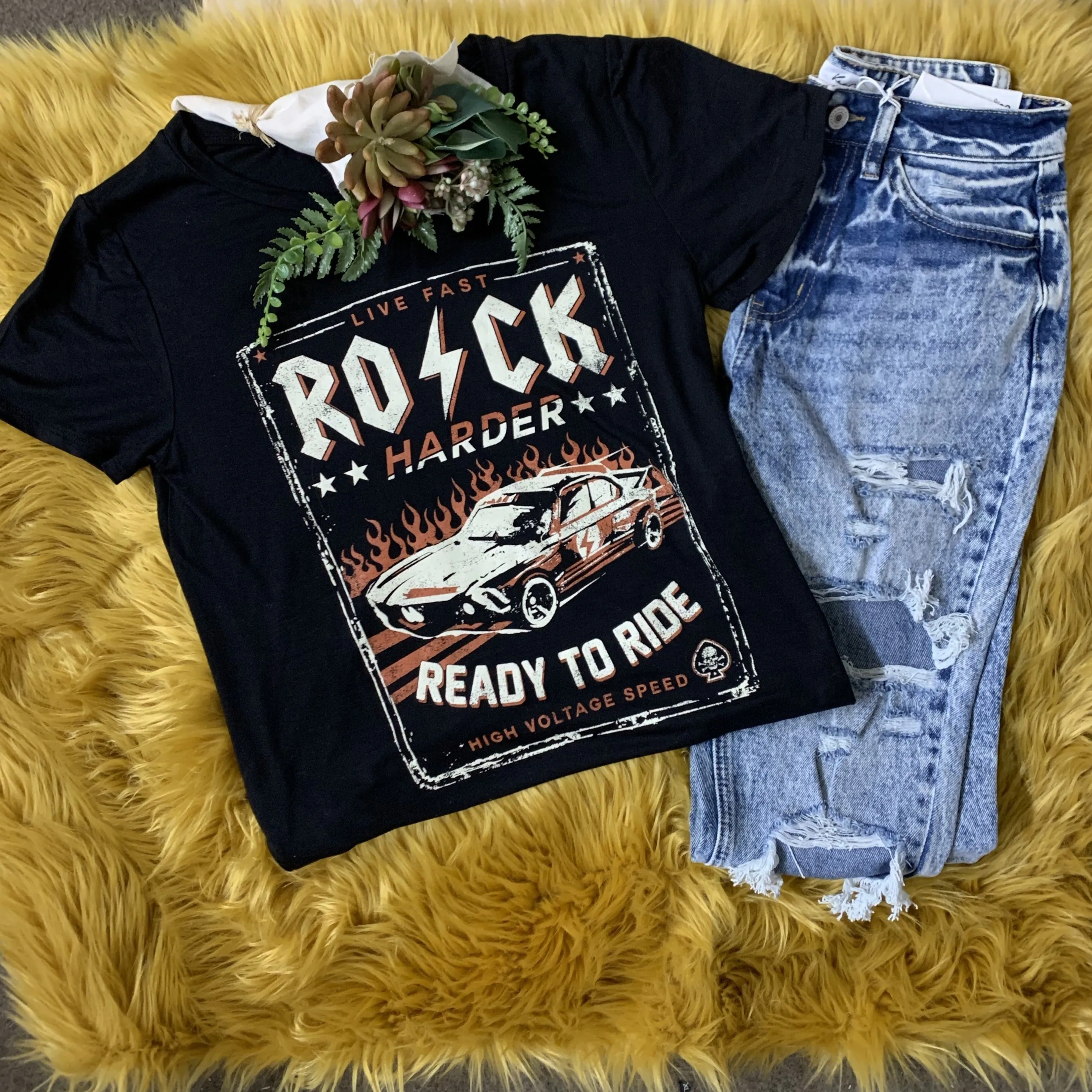 Rock Harder, Ready To Ride Graphic Tee