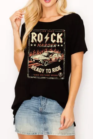 Rock Harder, Ready To Ride Graphic Tee