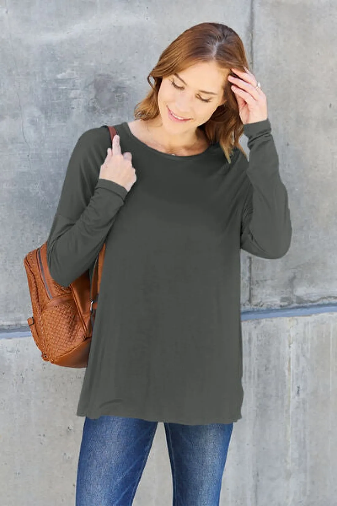 Round Neck Long Sleeve Tee