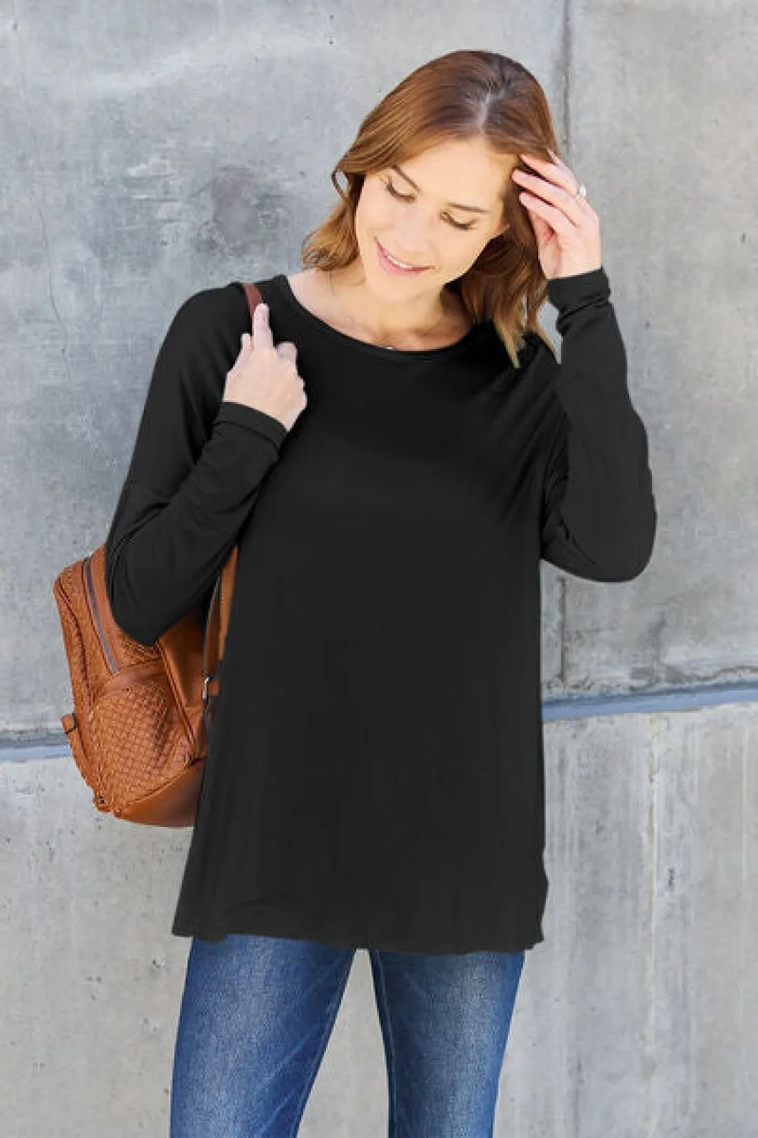 Round Neck Long Sleeve Tee