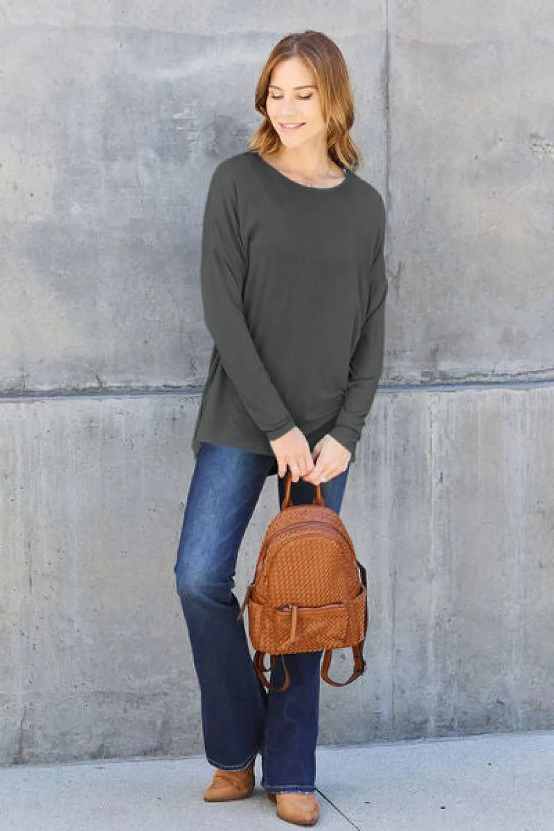 Round Neck Long Sleeve Tee
